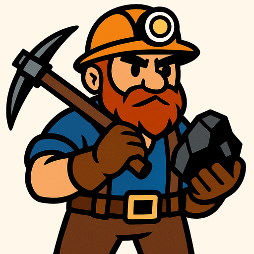 Madenci.
In-Game asset.  2d.  High contrast.  No shadows