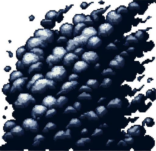 16 bit smoke Single Game Texture. In-Game asset. 2d. Blank background. High contrast. No shadows.