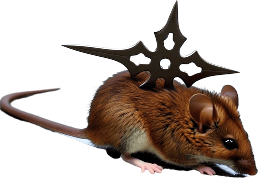 rat hit with a shuriken