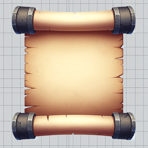 old paper scroll, blank with no writing, Single Game Texture. In-Game asset. 2d. transparent Blank background. High contrast. No shadows. Single Game Texture. In-Game asset. 2d. Blank background. High contrast. No shadows.