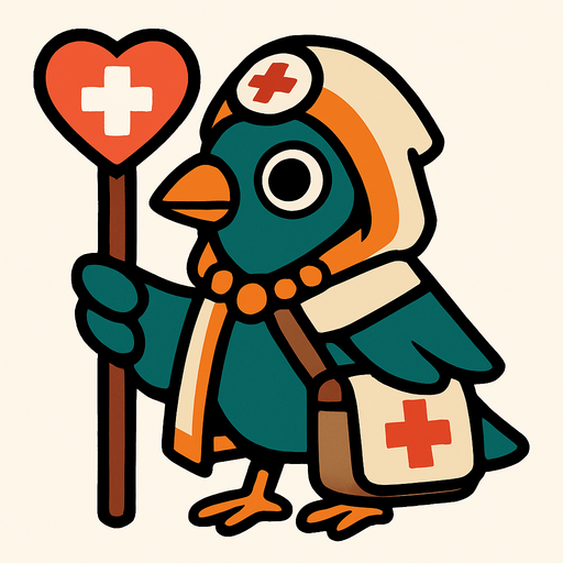 2d bird healer.
In-Game asset.  2d.  High contrast.  No shadows