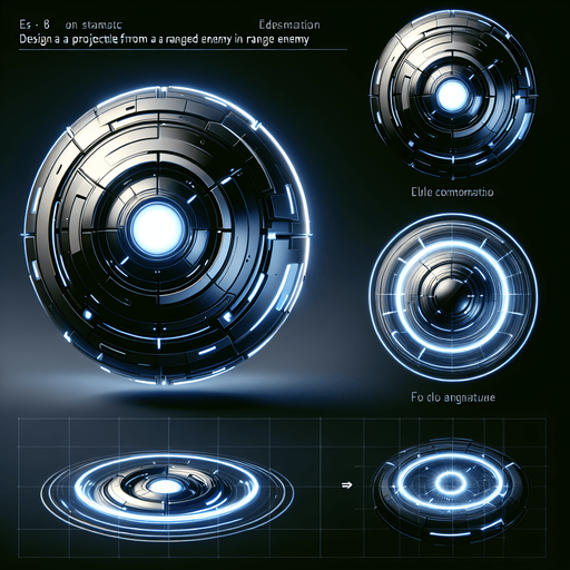 Glowing, futuristic orb asset designed for a ranged enemy's projectile. The orb has a sleek, metallic surface with glowing lines and accents, resembling advanced energy technology. It is circular in shape with a slightly reflective finish, emitting a faint aura. Designed for a top-down perspective to align with a 2D gameplay style, this asset includes an animation of the orb spinning clockwise to simulate movement. The design should convey a high-tech, energy-based attack mechanism..
Single Game Texture. In-Game asset. 2D. Blank background. High contrast. No shadows. Include four frames of the orb spinning clockwise for animation.