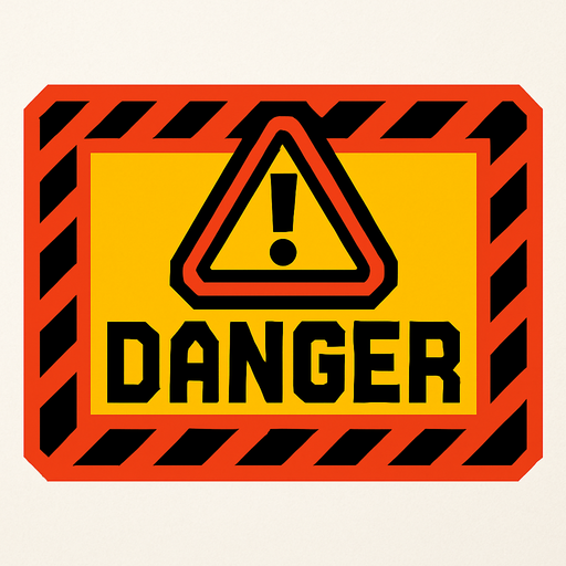 Danger.
In-Game asset.  2d.  High contrast.  No shadows