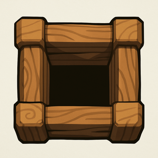 Wooden Tower base like the ones the Cannons in Clash of Clans have.
In-Game asset.  2d.  High contrast.  No shadows. Topdown