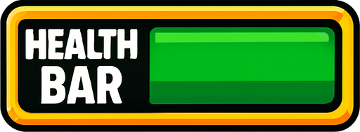 Health bar, grandyan, green,.
In-Game asset.  2d.  High contrast.  No shadows