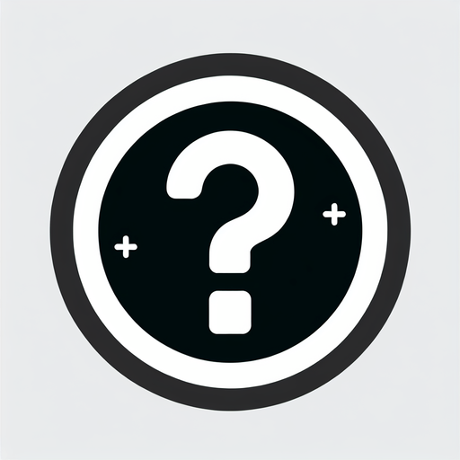 A round button with a question mark in sharp vector graphcis.
Single Game Texture. In-Game asset. 2d. Blank background. High contrast. No shadows.