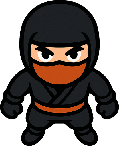 ninja 2d updown.
In-Game asset.  2d.  High contrast.  No shadows