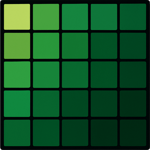 casillas de cuadros de colores verdes.
In-Game asset.  2d.  High contrast.  No shadows
