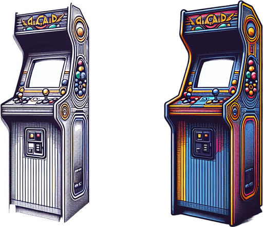 arcadecabinet MG.
Single Game Texture.  In-Game asset.  2d.  Blank background.  High contrast.  No shadows