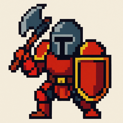 orta çağ düşman pixel art.
In-Game asset.  2d.  High contrast.  No shadows