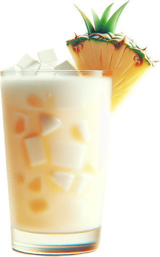 A nice glass of pina colada.
Single Game Texture. In-Game asset. 2d. Blank background. High contrast. No shadows.