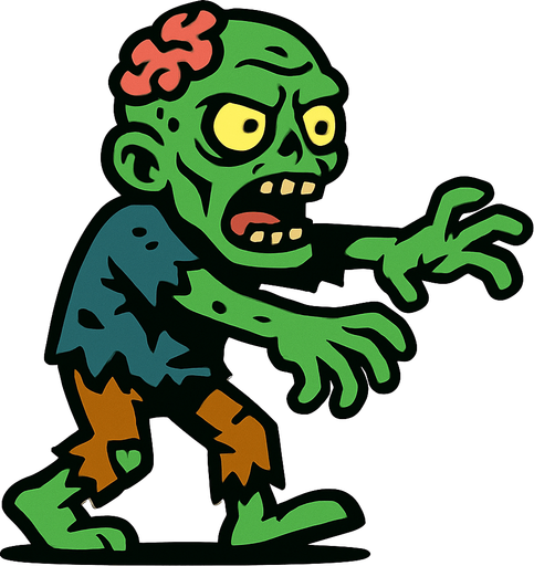 Zombie.
In-Game asset.  2d.  High contrast.  No shadows