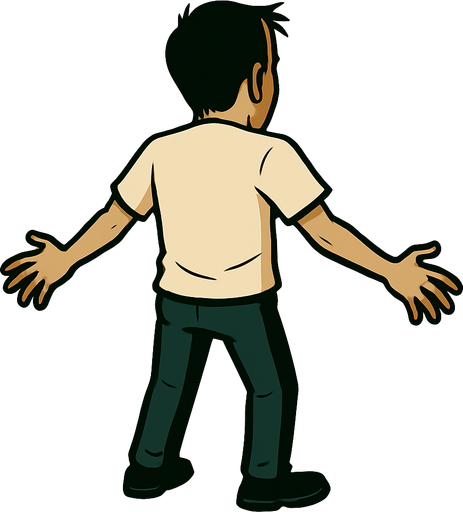 same person without anything no chair or any locks on the image and he is facing the screen by its back.