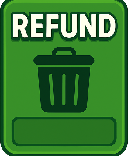 Change the text to say ‘Refund’. Change the cards to a trash can.