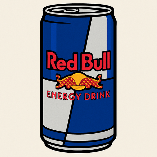 redbull energy drink.
In-Game asset.  2d.  High contrast.  No shadows