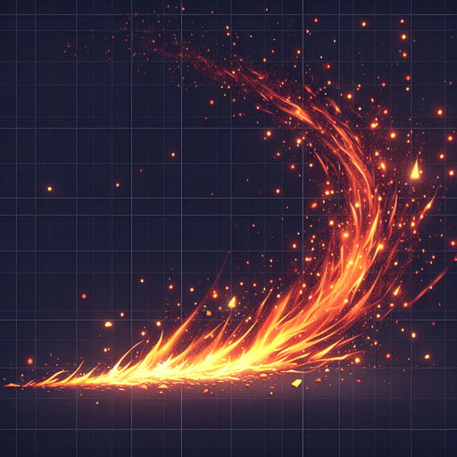 Fire partical trail.
Single Game Texture. In-Game asset. 2d. Blank background. No shadows.