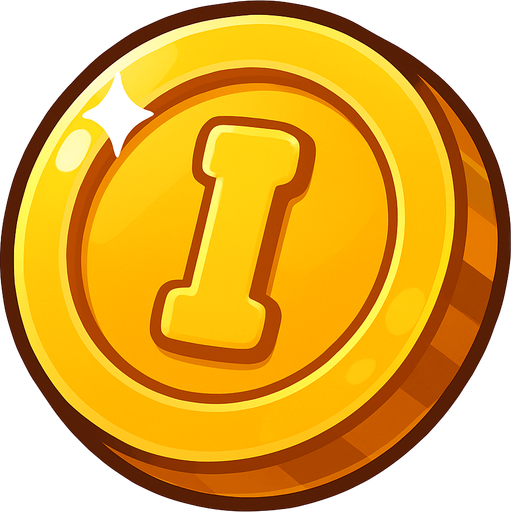 shiny coin.
In-Game asset.  2d.  High contrast.  No shadows