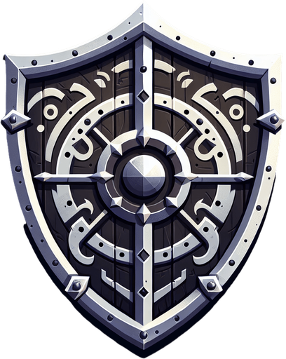 Warcraft 3 art of a shield..
Single Game Texture. In-Game asset. 2d. Blank background. High contrast. No shadows.