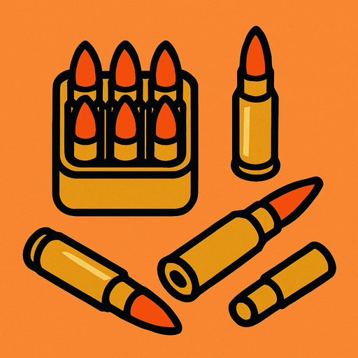 Bullet Supplie in a bird eye's view.
In-Game asset.  2d.  High contrast.  No shadows