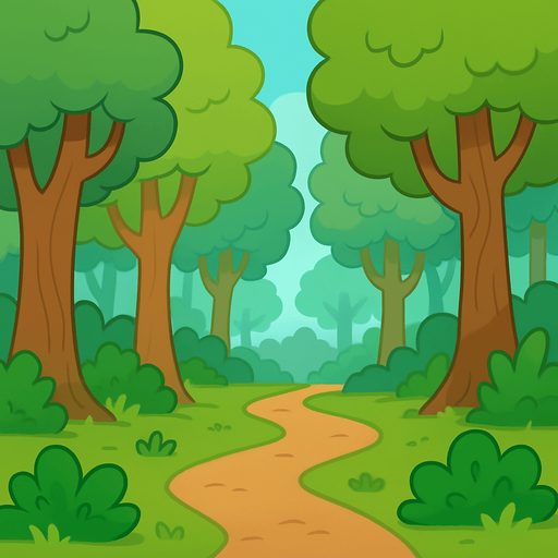 Make background forest.
In-Game asset.  2d.  No shadows