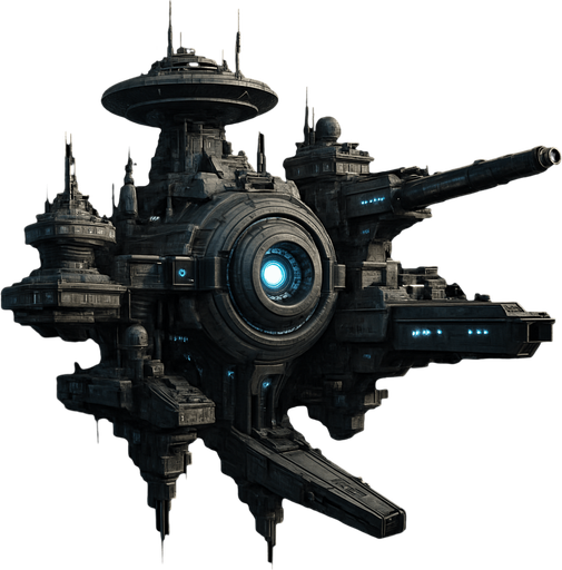 Uzay savaş istasyonu - Gerçekçi.
In-Game asset.  High contrast.  No shadows