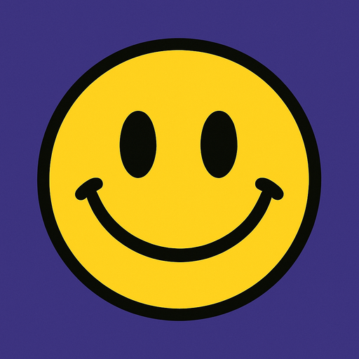 Circle smile human face.
In-Game asset.  2d.  High contrast.  No shadows. Cartoon