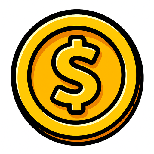 coin.
In-Game asset.  2d.  High contrast.  No shadows
