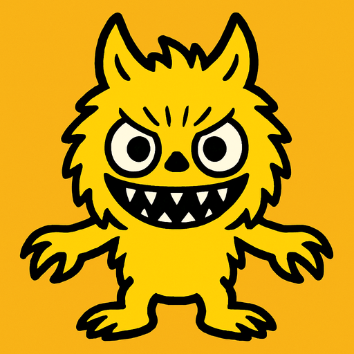Yellow Labubu.
In-Game asset.  2d.  High contrast.  No shadows