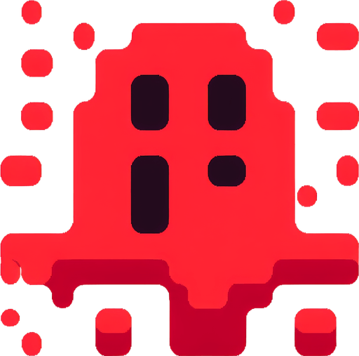 Single Game Texture. In-Game asset. 2d. Blank background. High contrast. No shadows, scary red slime Sprite