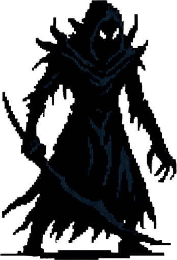 Void Stalker Dark souls style 2d pixel art.
In-Game asset.  2d.  High contrast.  No shadows