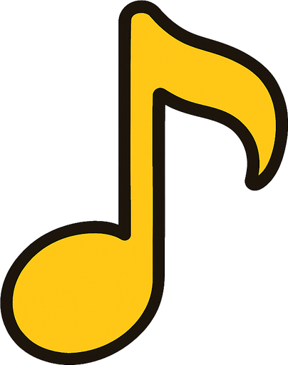 sarı 1 sekizlik nota arka planı olmasın sade olsun 2d.
In-Game asset.  2d.  High contrast.  No shadows