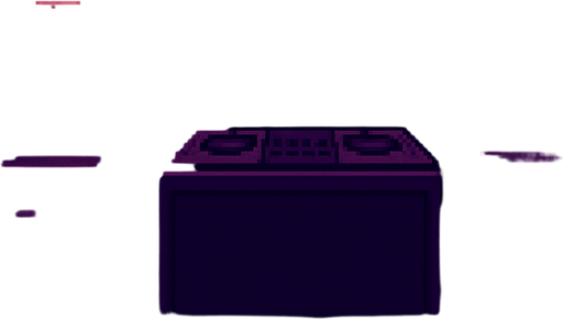 Pixel art background, 2048x2732 resolution, defeat screen for a rhythm game set in a moody bar. Dim lighting, purple and dark tones, empty DJ booth, quiet atmosphere, no characters or text..
In-Game asset.  2d.  High contrast.  No shadows