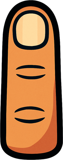 Just a finger top view.
In-Game asset.  2d.  High contrast.  No shadows