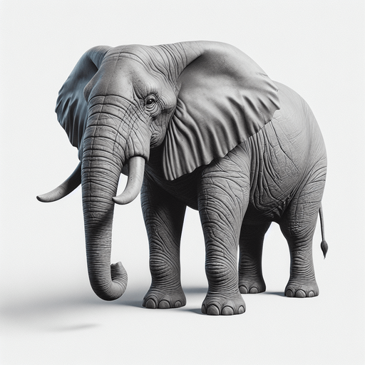 generate a elephant.
Single Game Texture.  In-Game asset.  2d.  Blank background.  High contrast.  No shadows