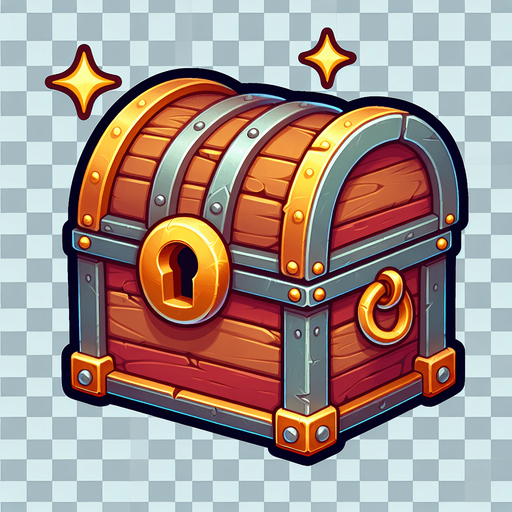 Клад, мультяшный.
Single Game Texture.  In-Game asset.  2d.  Blank background.  High contrast.  No shadows