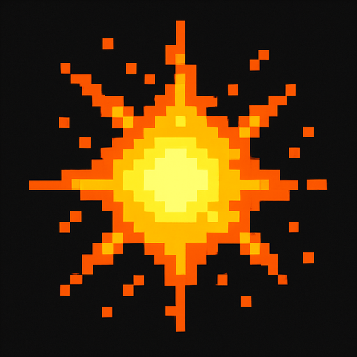 8bit energyParticle.
In-Game asset.  2d.  High contrast.  No shadows