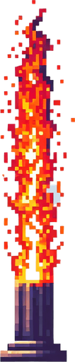 pixelart asset pillar of fire.
White background, high contrast, shadowless.