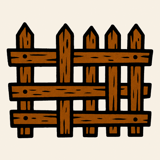 Fark fence.
In-Game asset.  2d.  High contrast.  No shadows