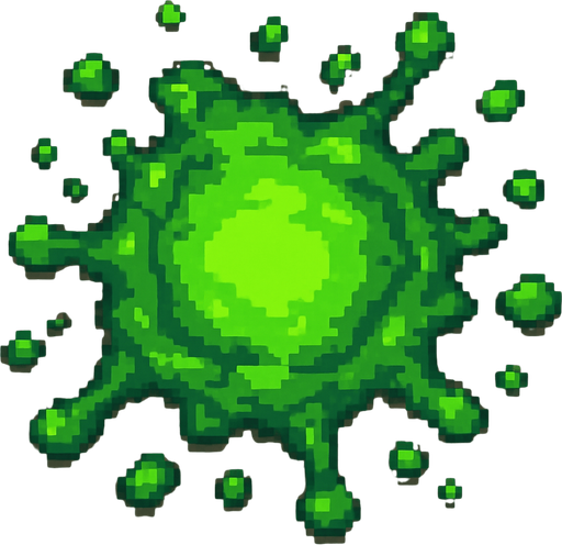 acid splash puddle, pixel art, top down, top view
In-Game asset.  2d.  High contrast.  No shadows