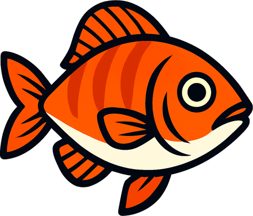 fish.
In-Game asset.  2d.  High contrast.  No shadows
