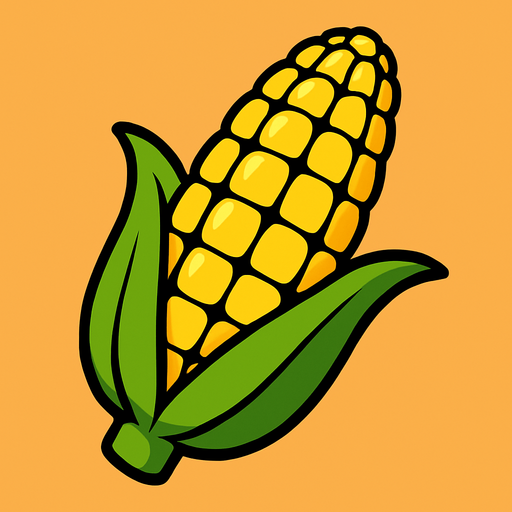 corn with toon style.
In-Game asset.  2d.  High contrast.  No shadows