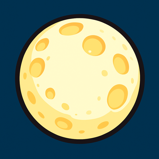 Una luna brillante.
In-Game asset.  2d.  High contrast.  No shadows