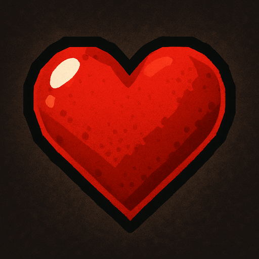 Un corazón rojo.
In-Game asset.  2d.  High contrast