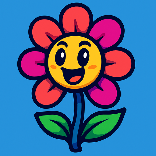 Flower animada.
In-Game asset.  2d.  High contrast.  No shadows