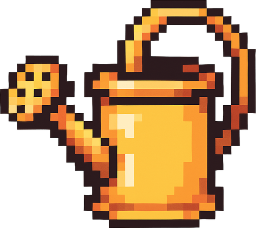 regadera de pixeles.
In-Game asset.  2d.  High contrast.  No shadows