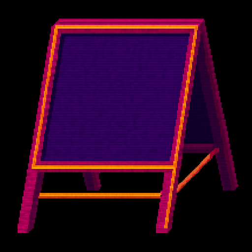 A blank sandwhich board. Top down view.