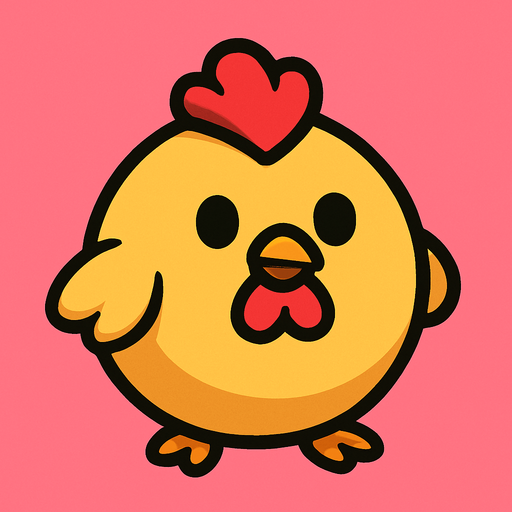 chicken ball and pink.
In-Game asset.  2d.  High contrast.  No shadows