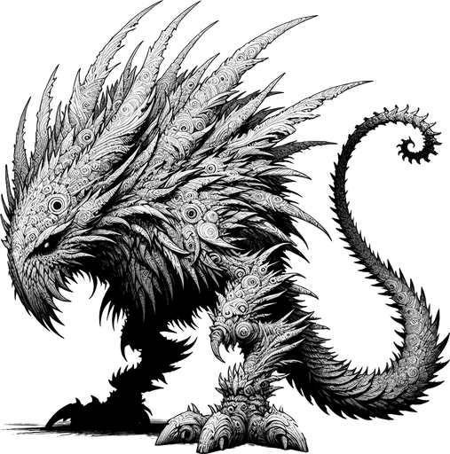 monster.
Single Game Texture. In-Game asset. 2d. Blank background. High contrast. No shadows.