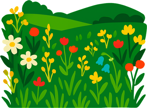 meadow.
In-Game asset.  2d.  High contrast.  No shadows