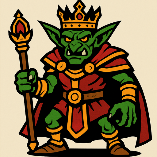 goblin emperor.
In-Game asset.  2d.  High contrast.  No shadows